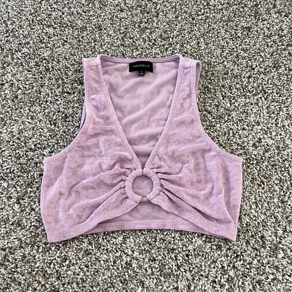 Lilac, terry cloth Revolve crop top - Picture 3 of 6